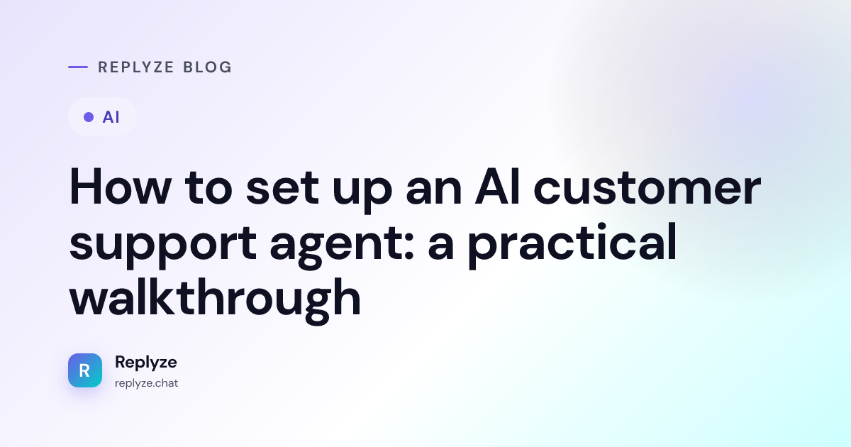 How to set up an AI customer support agent in 10 minutes
